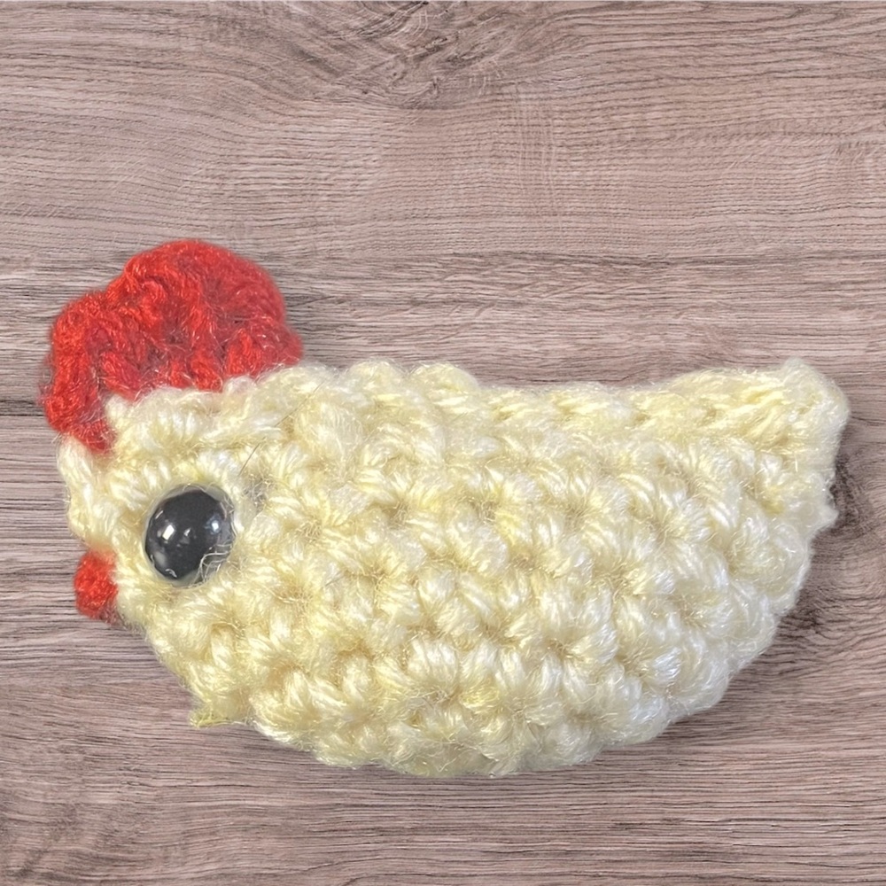 Baby yellow crochet chicken